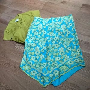 J.Jill silk floral skirt